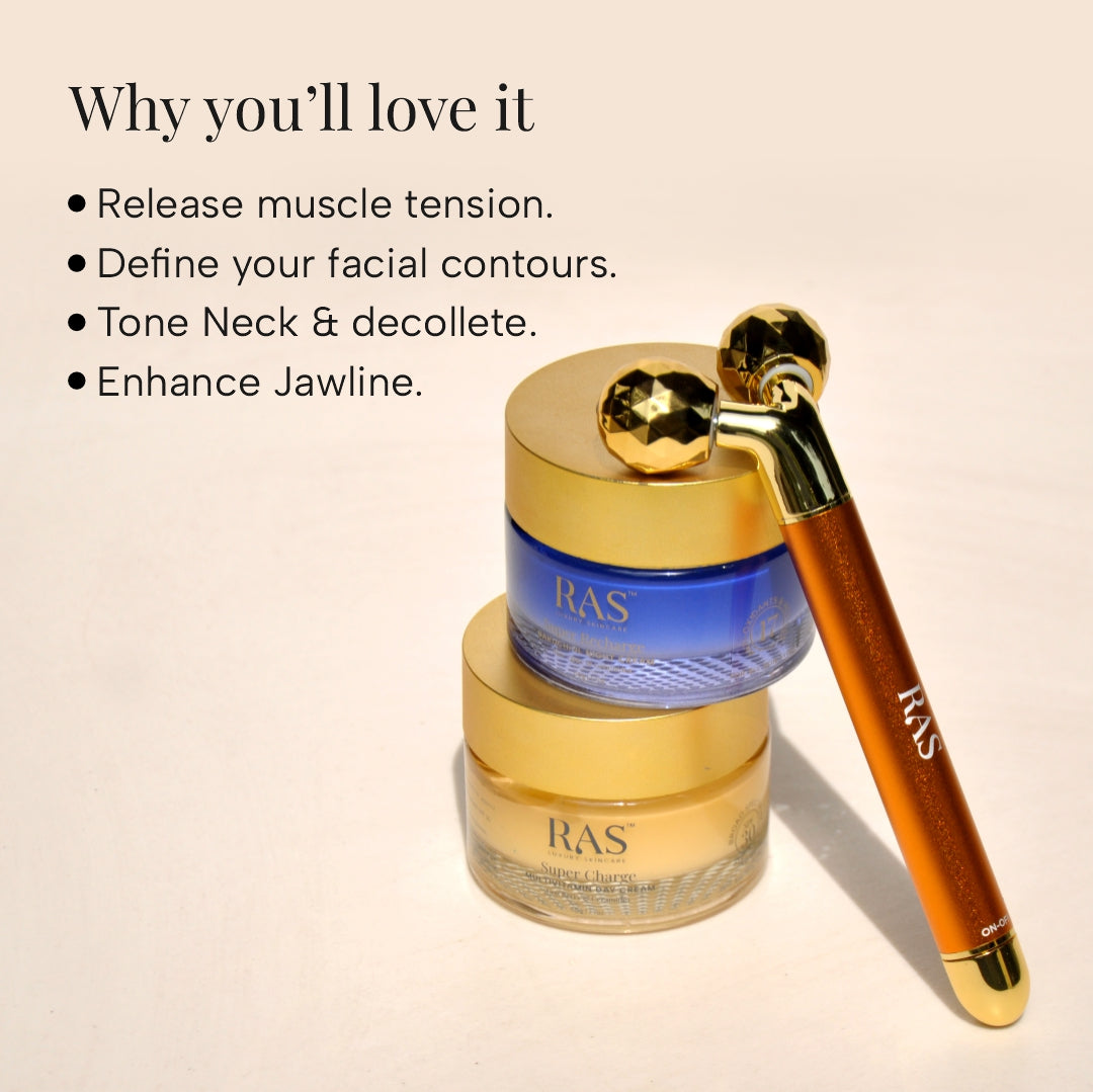 24k Gold Y-Shape 3D Electric Face & Body Massager