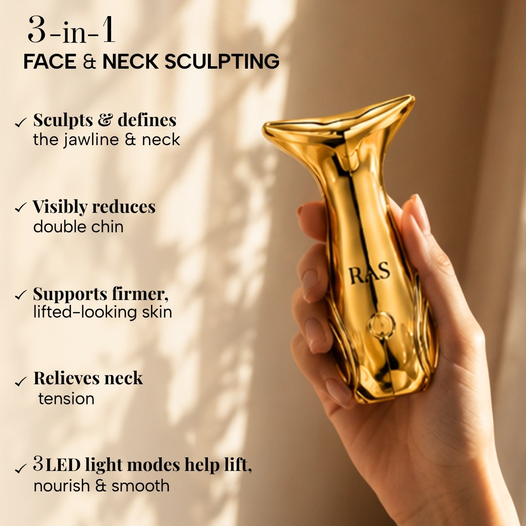 Free Golden Contour 3 In 1 Face & Neck Device + 24K Gold Face Elixir