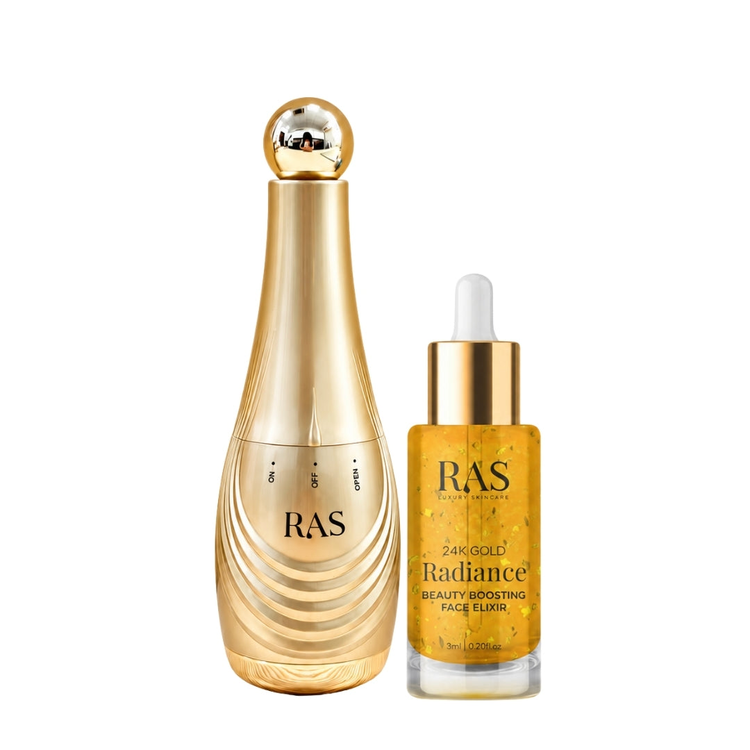 Free Glow Pro 2 in 1 Electric Face Massager + 24K Gold Face Elixir