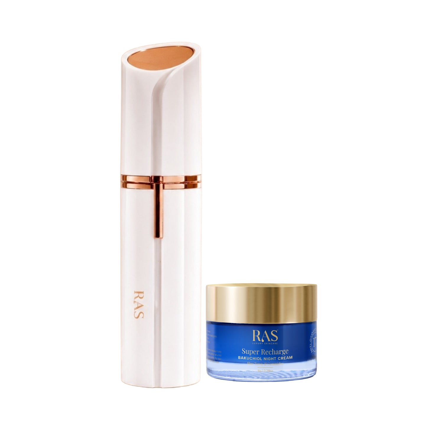Free Painless Electric Facial Hair Remover for Women +  Super Recharge Bakuchiol Night Cream
