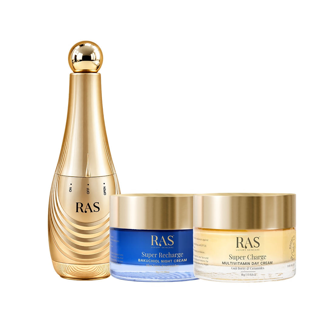🎁 Free Glow Pro 2 In 1 Ultrasonic Electric Face Massager For Glass Skin + Super Recharge Night Cream + Super Charge Day Cream Spf 30 Pa++++