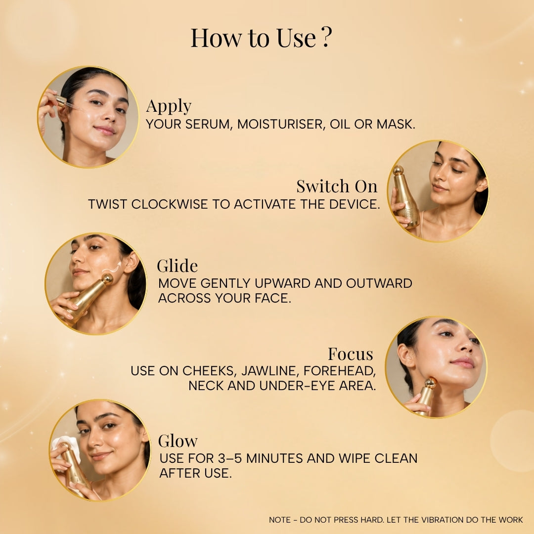 Free Glow Pro 2 in 1 Ultrasonic Electric Face Massager + Night Cream + Day Cream