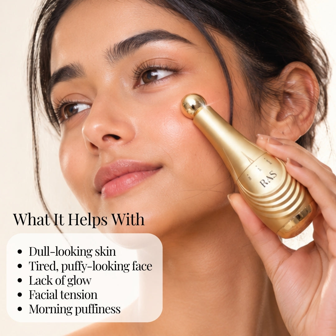 Free Glow Pro 2 in 1 Ultrasonic Electric Face Massager + Night Cream + Day Cream