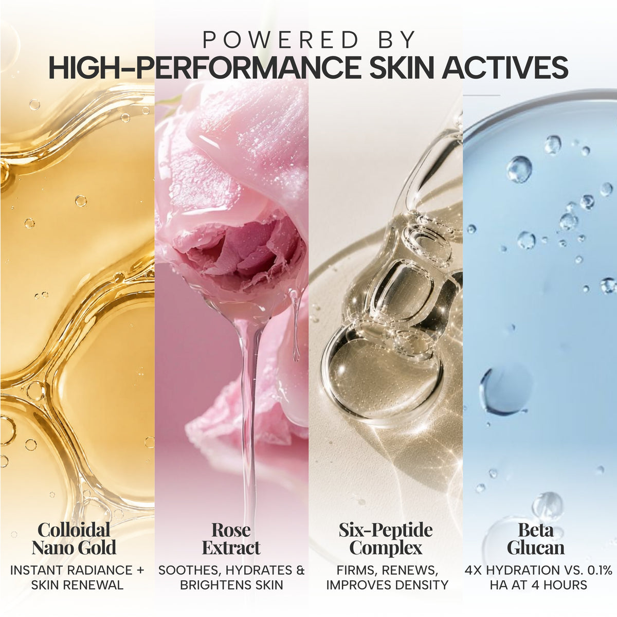 24K Gold Radiance Bi-Phase Glow Mist with 6 peptides and Rose