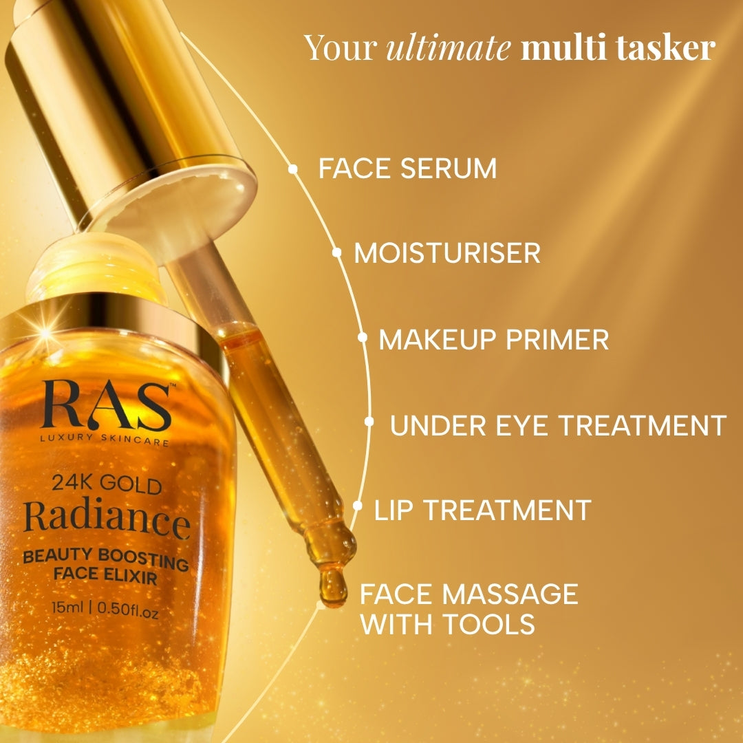 Free Glow Pro 2 in 1 Electric Face Massager + 24K Gold Face Elixir