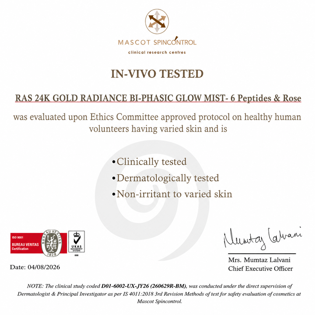 24K Gold Radiance Bi-Phase Glow Mist with 6 Peptides and Rose