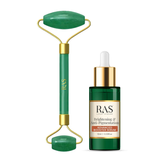 Ultimate Glow Jade Roller Gift set With brightening Serum