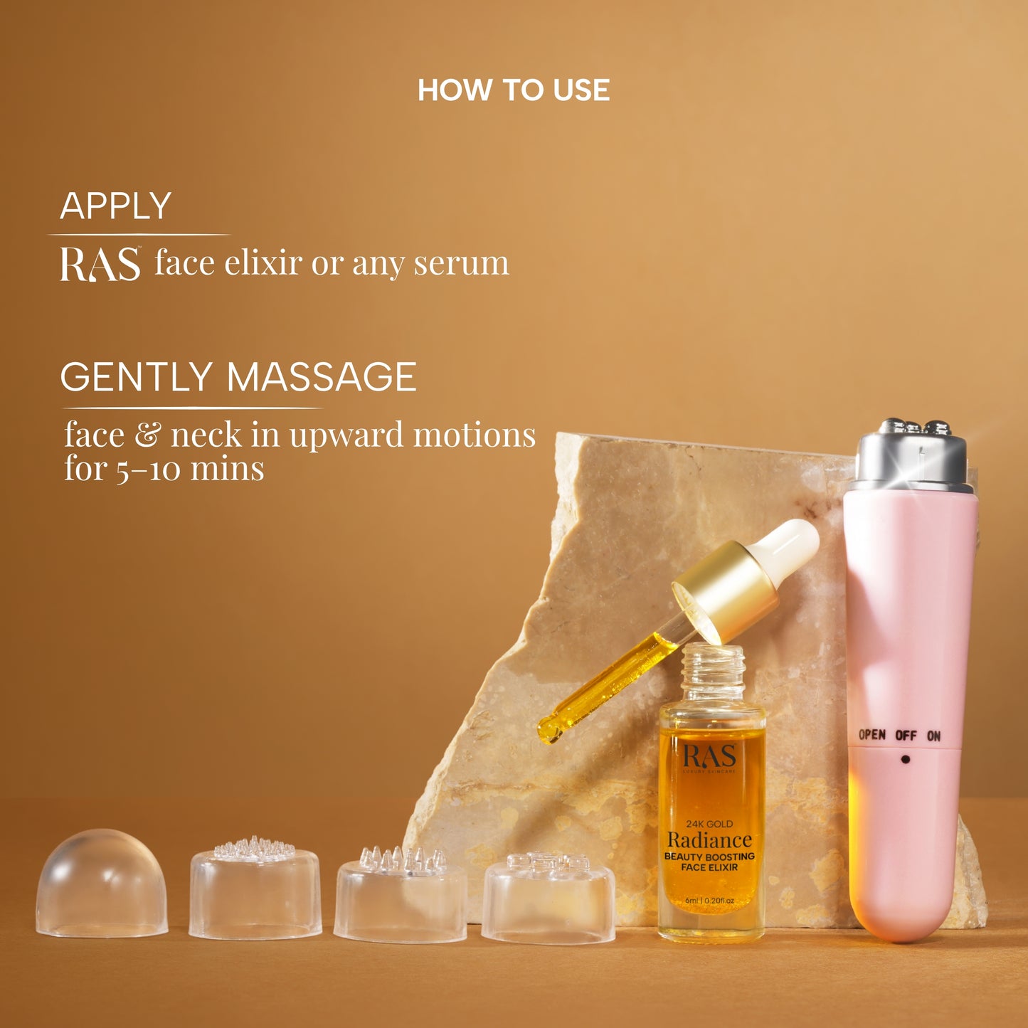 Free 4 in 1 Glowlift Electric Massager + 24K Gold Elixir
