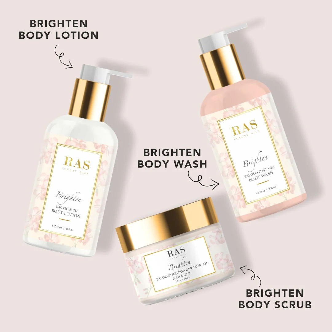 Complete Brighten Shower Bath Gift Set with Himalayan Rose