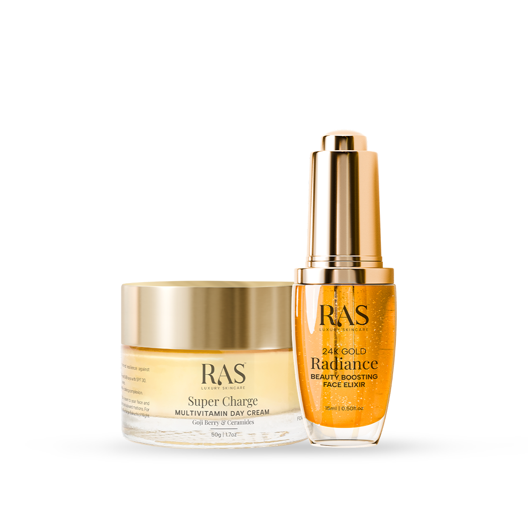 24K Gold Day To Night Hydration Duo | Day Cream SPF 30 + Gold Elixir