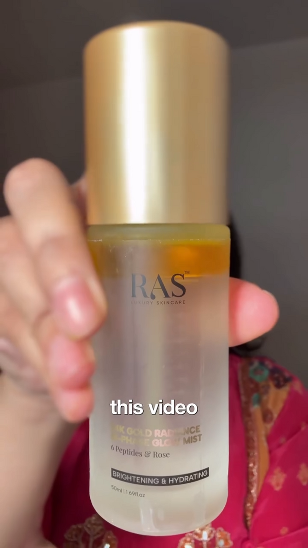 24k Gold Radiance Bi-Phase Serum Spray with Rose and  6 Peptides