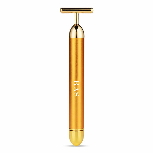 24K T-Shape Gold Vibrating Face Massager