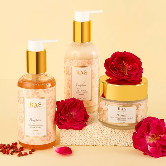 Complete Brighten Shower Bath Gift Set with Himalayan Rose