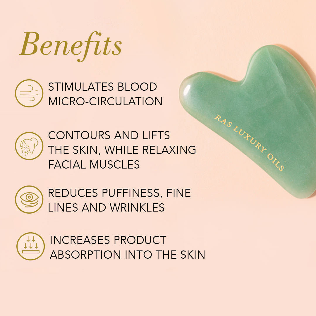 Jade Face Beauty Tools Set: Gua Sha & Face Roller