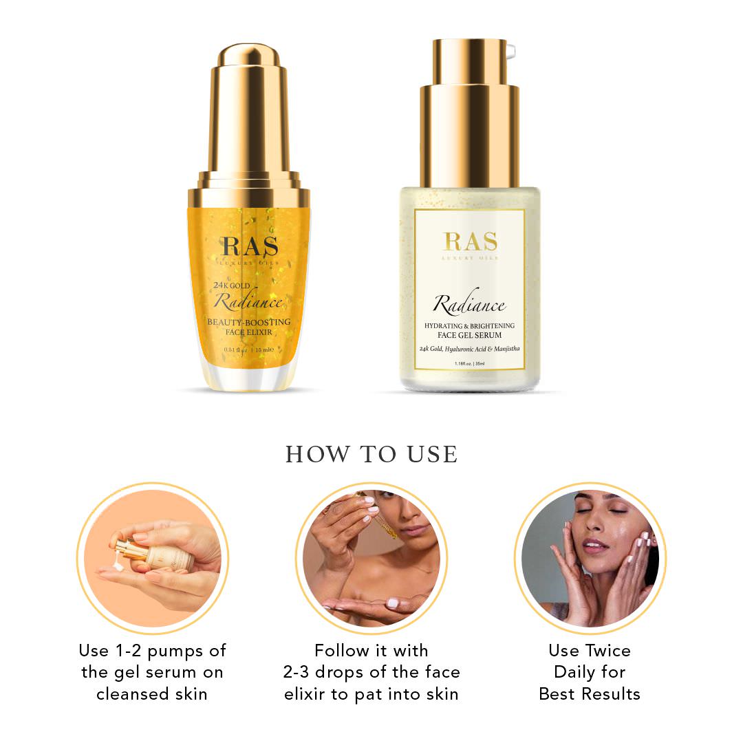 24k Gold brightening duo Gel + Elixir