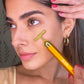 24K Gold T-Shape Vibrating Face Massager